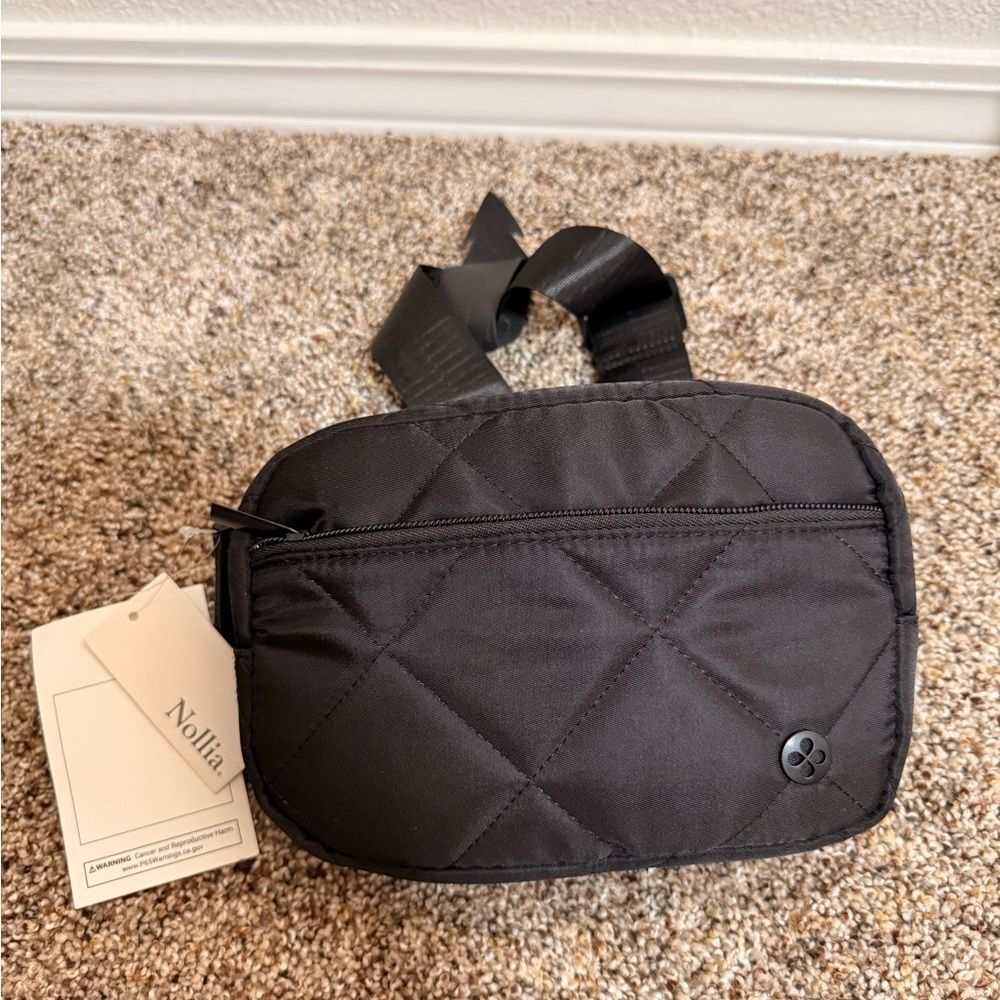 Black Quilted Fanny Pack